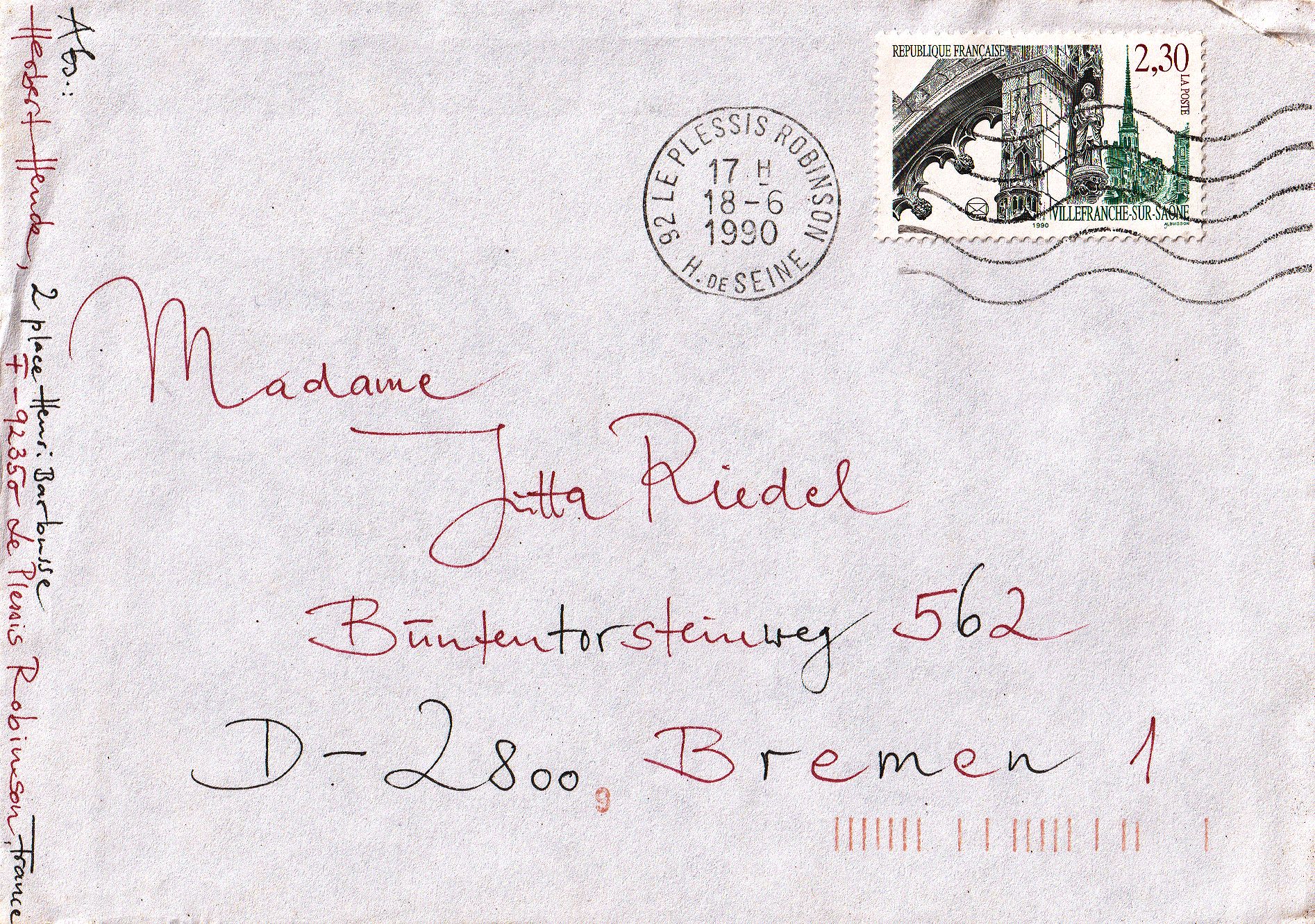 Briefumschlag 17.6.1990